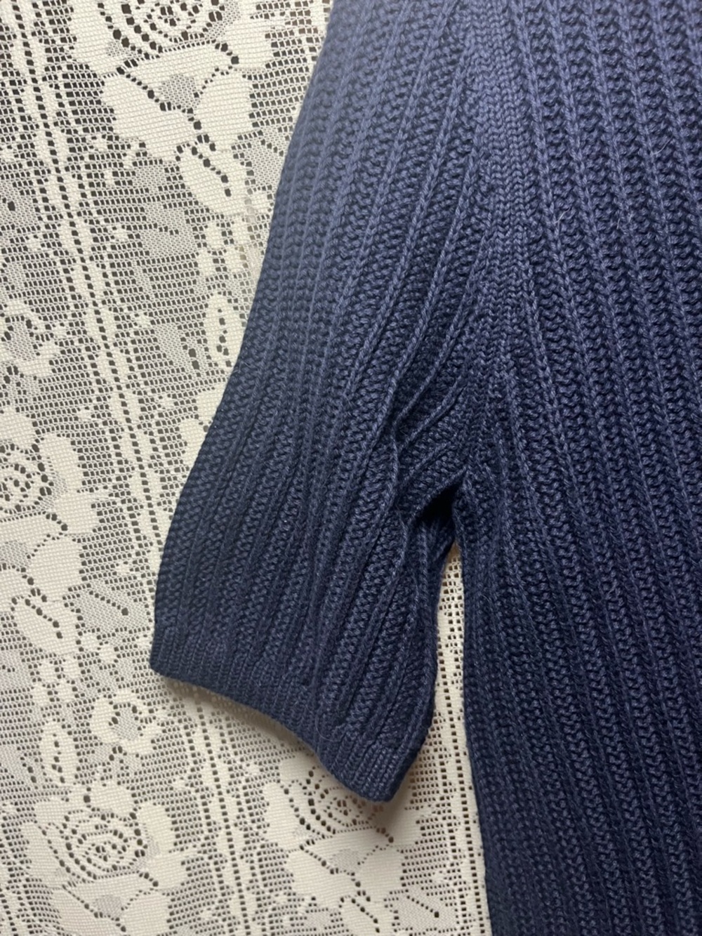 Banana Republic Ribbed Cotton KnitV-Neck Short Sleeve Sailor Sweater (182) - Picture 5 of 8